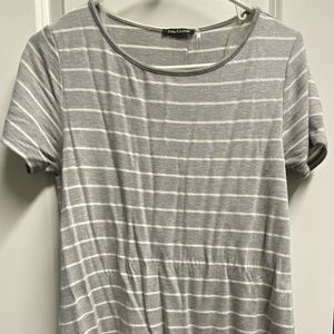 Gray & white stripe shirt